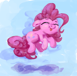 Size: 1996x1984 | Tagged: safe, artist:aemantaslim, artist:aemuhn, imported from derpibooru, pinkie pie, earth pony, pony, :p, :t, atg 2019, cute, diapinkes, eyes closed, female, floppy ears, jumping, mare, newbie artist training grounds, ponk, smiling, solo, tongue out