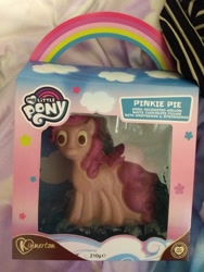 Size: 1536x2048 | Tagged: safe, artist:ponylover88, imported from derpibooru, pinkie pie, chocolate, female, food, googly eyes, irl, item, my little pony logo, photo, toy
