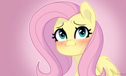 Size: 2048x1229 | Tagged: safe, artist:ev04kaa, imported from derpibooru, fluttershy, pegasus, pony, :3, blushing, bust, cute, female, mare, pink background, portrait, rcf community, shyabetes, sketch, solo