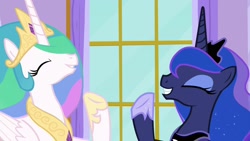 Size: 1920x1080 | Tagged: safe, imported from derpibooru, screencap, princess celestia, princess luna, pony, between dark and dawn