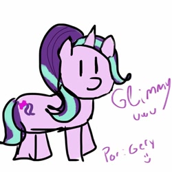 Size: 720x720 | Tagged: safe, artist:geraldiamond, imported from derpibooru, starlight glimmer, pony, unicorn, cute, female, glimmerbetes, glimmy, mare, solo, text, uwu