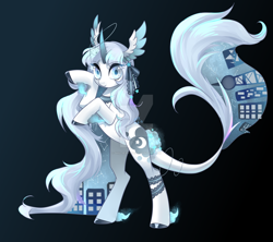 Size: 1280x1138 | Tagged: safe, artist:shu-jeantte, imported from derpibooru, oc, oc only, monster pony, pony, unicorn, augmented tail, deviantart watermark, female, head wings, mare, monster mare, obtrusive watermark, solo, watermark, wing ears, wings