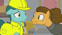 Size: 1920x1080 | Tagged: safe, imported from derpibooru, screencap, cheese sandwich, earth pony, pony, the last laugh, background pony, chinese, clothes, male, shirt, stallion, subtitles, unnamed character, unnamed pony