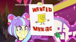 Size: 1920x1081 | Tagged: safe, edit, edited screencap, imported from derpibooru, screencap, supernova zap, equestria girls, equestria girls series, sunset's backstage pass!, spoiler:eqg series (season 2), exploitable meme, hall monitor, meme, spongebob squarepants, spongebob squarepants (character), supernova zap holding paper