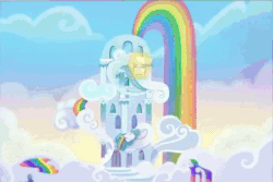 Size: 564x376 | Tagged: safe, imported from derpibooru, screencap, angel bunny, applejack, fluttershy, gummy, opalescence, pinkie pie, rainbow dash, rarity, spike, twilight sparkle, twilight sparkle (alicorn), alicorn, bird, dragon, rainbow roadtrip, animated, book, letter, mane seven, mane six, no sound, saddle bag, sunglasses, webm, winged spike, wings