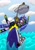 Size: 1280x1811 | Tagged: safe, artist:lizardwithhat, imported from derpibooru, doctor whooves, sea swirl, seafoam, time turner, earth pony, pony, shark, unicorn, detailed background, dive mask, diving goggles, flying saucer, frightened, newbie artist training grounds, ocean, rope, treasure chest, wet suit, wetsuit