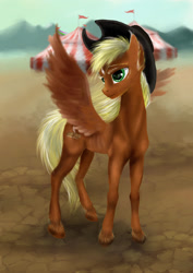 Size: 1024x1449 | Tagged: safe, artist:ibelieveicanfly88, imported from derpibooru, oc, oc only, oc:threnody, pegasus, pony, fallout equestria, fallout equestria: project horizons, fallout equestria: speak, cowboy hat, fanfic art, female, hat, mare