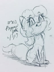 Size: 1818x2402 | Tagged: safe, artist:floofyfoxcomics, imported from derpibooru, oc, oc only, oc:sunlight days, earth pony, pony, female, mare, monochrome, solo, traditional art