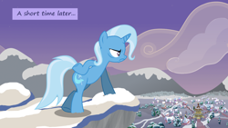 Size: 1280x720 | Tagged: safe, artist:evil-dec0y, imported from derpibooru, trixie, pony, unicorn, comic:trixie vs., comic:trixie vs. hearth's warming, bipedal, comic