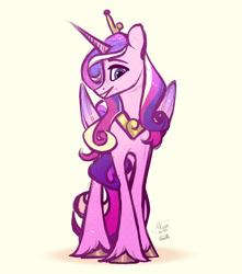 Size: 2300x2600 | Tagged: safe, artist:eeviart, imported from derpibooru, princess cadance, alicorn, pony, crown, cute, cutedance, female, jewelry, mare, profile, regalia, simple background, solo, unshorn fetlocks, white background