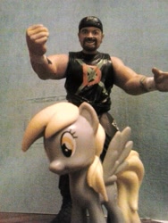 Size: 960x1280 | Tagged: safe, artist:dex stewart, imported from derpibooru, derpy hooves, human, pegasus, pony, female, irl, photo, road dogg, toy, wrestler, wwe, wwf