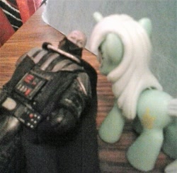 Size: 960x942 | Tagged: safe, artist:dex stewart, imported from derpibooru, lyra heartstrings, pony, unicorn, anakin skywalker, darth vader, irl, photo, return of the jedi, star wars, toy