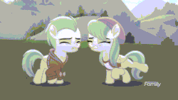 Size: 1920x1080 | Tagged: safe, imported from derpibooru, screencap, barley barrel, pickle barrel, rainbow dash, pegasus, pony, rainbow roadtrip, animated, barrel twins, female, gif, male, siblings, twins