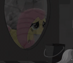 Size: 695x602 | Tagged: safe, imported from derpibooru, screencap, fluttershy, pinkie pie, pegasus, pony, rainbow roadtrip, :c, animated, cropped, duo, female, frown, mare, sad, sad face
