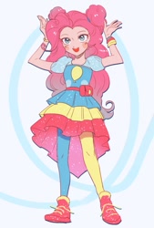 Size: 591x874 | Tagged: safe, artist:yakieringi014, imported from derpibooru, pinkie pie, human, equestria girls, equestria girls series, spoiler:eqg series (season 2), clothes, cute, diapinkes, dress, female, shoes, sneakers, solo