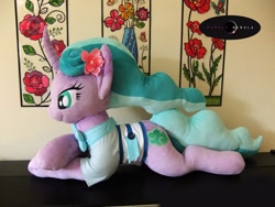 Size: 1280x960 | Tagged: safe, artist:purplenebulastudios, imported from derpibooru, mistmane, pony, irl, photo, plushie, prone, solo