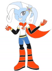 Size: 1280x1760 | Tagged: safe, artist:maceywitchhunter, imported from derpibooru, trixie, equestria girls, clothes, cosplay, costume, female, one eye closed, papyrus (undertale), smiling, the great and powerful papyrus, undertale, wink