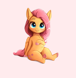 Size: 2000x2057 | Tagged: safe, artist:miokomata, imported from derpibooru, fluttershy, pegasus, pony, belly button, chest fluff, cute, female, freckles, looking at you, mare, shyabetes, simple background, solo, underhoof, white background