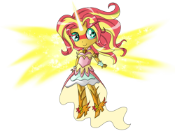 Size: 1024x768 | Tagged: safe, artist:sunshineshiny, imported from derpibooru, sunset shimmer, equestria girls, friendship games, clothes, cute, daydream shimmer, dress, female, heart, heart eyes, shimmerbetes, simple background, solo, transparent background, wingding eyes