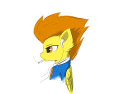 Size: 1600x1200 | Tagged: safe, artist:d.w.h.cn, imported from derpibooru, pegasus, pony, cigarette, clothes, earbuds, female, mare, simple background, solo, white background