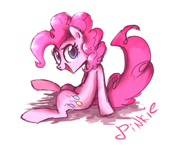 Size: 2000x1700 | Tagged: safe, artist:mirtash, imported from derpibooru, pinkie pie, earth pony, pony, female, human shoulders, mare, rcf community, simple background, sitting, smiling, solo, white background