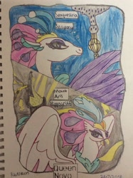 Size: 2592x1936 | Tagged: safe, artist:artistic20xl, imported from derpibooru, queen novo, classical hippogriff, hippogriff, seapony (g4), my little pony: the movie, traditional art