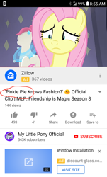 Size: 720x1193 | Tagged: safe, imported from derpibooru, fluttershy, pony, fake it 'til you make it, season 8, spoiler:s08, implied pinkie pie, mistakes were made, you had one job, youtube, youtube link