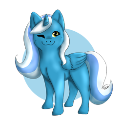 Size: 894x894 | Tagged: safe, artist:buttercupthebun, imported from derpibooru, oc, oc:fleurbelle, alicorn, pony, :3, adorabelle, alicorn oc, cute, female, mare, ocbetes, one eye closed, wink