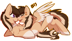 Size: 983x553 | Tagged: safe, artist:beardie, imported from derpibooru, oc, oc only, oc:buttercream scotch, oc:cream, oc:scotch, earth pony, hippogriff, pony, blushing, boop, brother and sister, cute, duo, female, male, mare, noseboop, siblings, simple background, stallion, transparent background, twins, wholesome