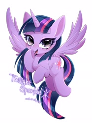 Size: 1531x2048 | Tagged: safe, artist:bbtasu, imported from derpibooru, twilight sparkle, alicorn, pony, cute, eyebrows, eyebrows visible through hair, female, looking at you, mare, open mouth, solo, spread wings, twiabetes, twilight sparkle (alicorn), wings