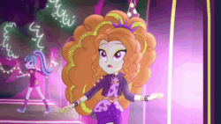 Size: 800x450 | Tagged: safe, imported from derpibooru, screencap, adagio dazzle, aria blaze, sonata dusk, equestria girls, equestria girls series, find the magic, spoiler:eqg series (season 2), animated, clothes, converse, doorway, dress, female, gif, lights, looking around, minidress, moving, perfect loop, pigtails, ponytail, shoes, sneakers, taco dress, the dazzlings, the dazzlings have returned, twintails, walking
