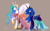 Size: 1280x800 | Tagged: safe, artist:silfoe, edit, editor:childofthenight, imported from derpibooru, princess celestia, princess luna, alicorn, pony, royal sketchbook, make new friends but keep discord, braided tail, clothes, cute, dress, ethereal mane, female, gala dress, looking at each other, mare, one hoof raised, raised hoof, royal sisters, siblings, sisters, spread wings, starry mane, wing hole, wings