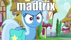 Size: 1920x1080 | Tagged: safe, edit, edited screencap, imported from derpibooru, screencap, trixie, pony, unicorn, student counsel, angry, caption, female, image macro, mare, text