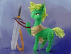 Size: 1032x774 | Tagged: safe, artist:usager, imported from derpibooru, oc, oc only, pony, solo, sword, weapon