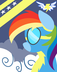 Size: 3500x4375 | Tagged: safe, artist:graphene, imported from derpibooru, rainbow dash, pegasus, pony, clothes, female, goggles, lineless, mare, minimalist, modern art, solo, uniform, wonderbolts, wonderbolts uniform