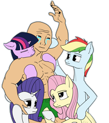 Size: 2200x2500 | Tagged: safe, artist:rezrezas, imported from derpibooru, fluttershy, rainbow dash, rarity, twilight sparkle, human, feels guy, meme, simple background, transparent background, wojak