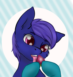 Size: 1024x1075 | Tagged: safe, imported from derpibooru, oc, oc only, oc:moony, bat pony, pony, bat pony oc, food, licking, male, original character do not steal, solo, stallion, tongue out