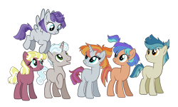 Size: 2580x1552 | Tagged: safe, artist:spectrumnightyt, imported from derpibooru, oc, oc only, earth pony, pegasus, pony, unicorn, base used, female, magical lesbian spawn, male, mare, offspring, parent:flim, parent:maud pie, parent:rolling thunder, parent:snips, parent:toola roola, parents:flimaud, parents:rollingflim, parents:rollingmaud, parents:toolasnips, simple background, stallion, transparent background