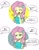 Size: 600x771 | Tagged: safe, artist:uotapo, imported from derpibooru, fluttershy, equestria girls, equestria girls series, amused, female, japanese, offscreen character, pun, solo, speech bubble, translated in the comments, unamused