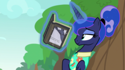 Size: 1920x1080 | Tagged: safe, edit, edited screencap, imported from derpibooru, screencap, princess luna, pony, between dark and dawn, ashens, book, clothes, cloud, exploitable, exploitable meme, female, fifty shades of grey, hawaiian shirt, leaning, luna's book, magic, meme, meme template, read a book, reading, relaxing, shirt, smiling, solo, tree