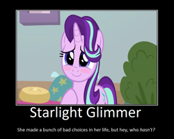 Size: 1075x860 | Tagged: safe, artist:thejboy88, edit, imported from derpibooru, screencap, starlight glimmer, pony, unicorn, blushing, cute, female, glimmerbetes, mare, motivational poster, raised hoof, wrong aspect ratio