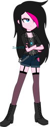 Size: 1288x3241 | Tagged: safe, artist:zoe-975, imported from derpibooru, oc, oc only, oc:zoe star pink, human, equestria girls, boots, clothes, crossed arms, equestria girls-ified, female, fingerless gloves, gloves, hair over one eye, shoes, shorts, solo, unamused