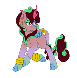 Size: 1569x1584 | Tagged: safe, artist:midnightfire1222, imported from derpibooru, oc, oc only, oc:liana, kirin, adoptable, adopted adoptable, cloven hooves, solo