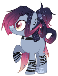 Size: 2172x2826 | Tagged: safe, artist:owl-clockwork, artist:vintage-owll, imported from derpibooru, oc, oc only, oc:emo night, earth pony, pony, base used, female, mare, offspring, parent:toe tapper, parent:toe-tapper, parent:torch song, parents:torchtapper, simple background, solo, transparent background