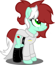 Size: 1280x1495 | Tagged: safe, artist:buckeyescozycafe, artist:fletcherthehuntress, imported from derpibooru, oc, oc only, oc:sylona scar, earth pony, pony, clothes, female, mare, scar, simple background, solo, transparent background