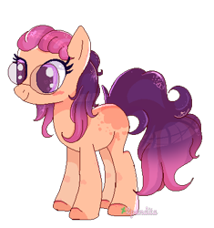 Size: 400x426 | Tagged: safe, artist:2pandita, imported from derpibooru, oc, oc only, oc:ysabel, earth pony, pony, female, glasses, mare, pixel art, simple background, solo, transparent background