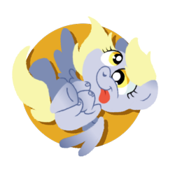 Size: 600x600 | Tagged: safe, artist:yokokinawa, imported from derpibooru, derpy hooves, pegasus, pony, cute, derpabetes, simple background, tongue out, transparent background, yellow eyes