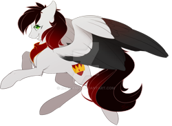 Size: 1024x751 | Tagged: safe, artist:ruaniamh, imported from derpibooru, oc, oc:fire blaze, pony, deviantart watermark, green eyes, obtrusive watermark, pegasus oc, simple background, transparent background, watermark