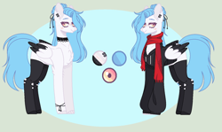 Size: 1456x866 | Tagged: safe, artist:nocturnal-moonlight, imported from derpibooru, oc, oc only, oc:nocturnal moonlight, pegasus, pony, clothes, female, hoodie, mare, reference sheet, scarf, socks, solo, two toned wings, wings