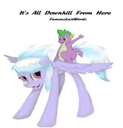 Size: 519x540 | Tagged: artist needed, safe, imported from derpibooru, cloudchaser, spike, dragon, pegasus, pony, fanfic:it's all going downhill from here, cute, cutechaser, daaaaaaaaaaaw, dragons riding ponies, fanfic art, female, looking at each other, male, mare, riding, shipping, spike riding cloudchaser, spikechaser, spikelove, straight